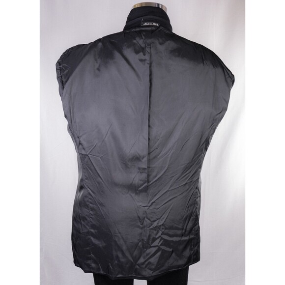 MANI Vintage Sport Coat Men Size 46L/S Herringbone Black 2 Button Wool Blazer - Picture 13 of 15